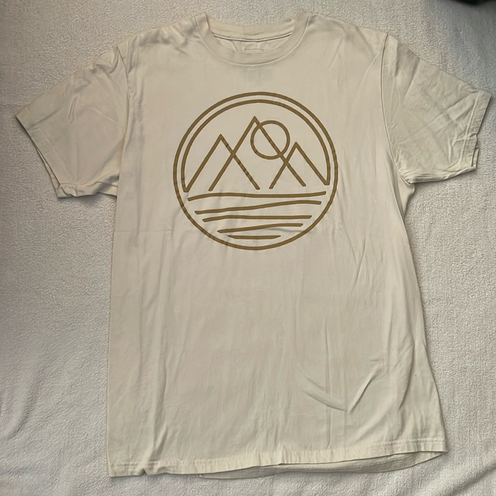 Cream Short Sleeve Shirt Mens Size Large